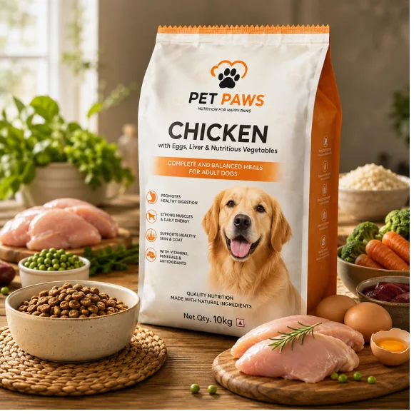 Pet Paws Premium Adult Chicken Dry Dog Food – Complete Nutrition Formula 