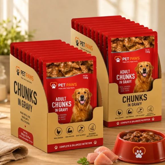Pet Paws Premium Adult Chicken Chunks in Savory Gravy Wet Dog Food