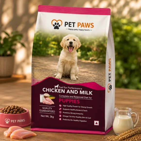 Pet Paws Premium Chicken & Milk Puppy Food for Healthy Growth and Development