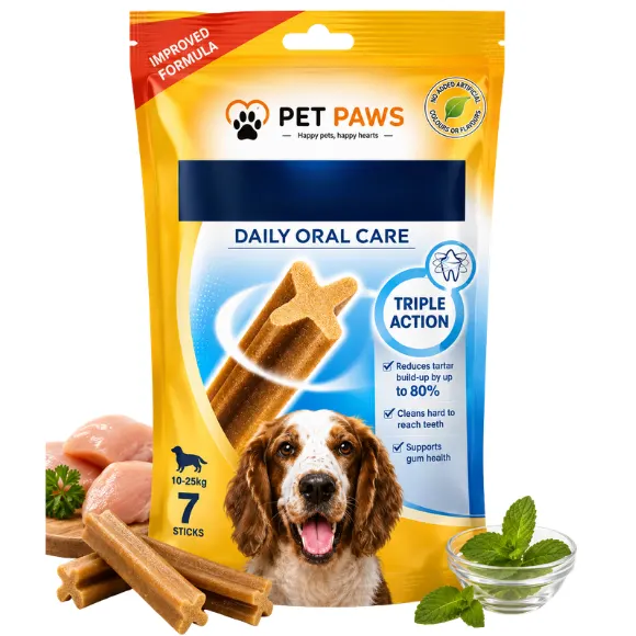 Daily Dental Care Chews for Adult Dogs — Medium Breed 10–25 kg, 180 g
