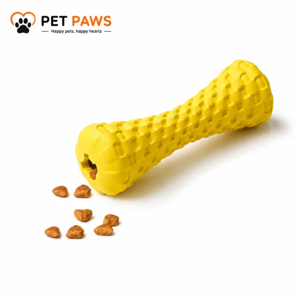 Treat-Dispensing Rubber Dumbbell Dog Toy