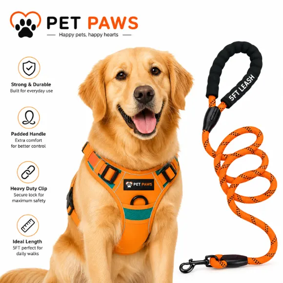Reflective No-Pull Dog Harness & Leash Set