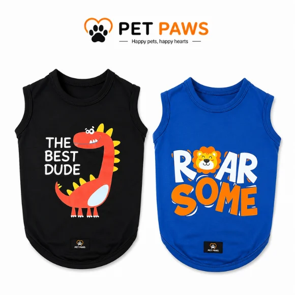 Printed Cotton T-Shirts for Dogs & Cats — Comfortable Everyday Pet Wear