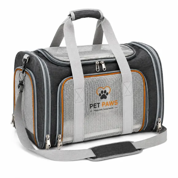 Premium Soft-Sided Mesh Pet Carrier for Dogs & Cats – Spacious, Breathable & Washable Travel Bag, Dark Grey