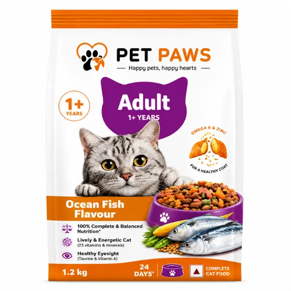 Ocean Fish Adult Dry Cat Food – Complete & Balanced Nutrition, 1.2 kg
