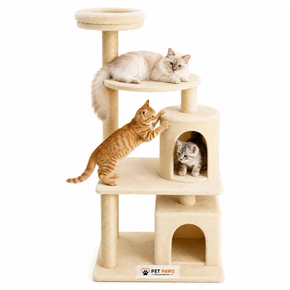 Premium Multi-Level Cat Activity Tree with Jute Scratching Posts