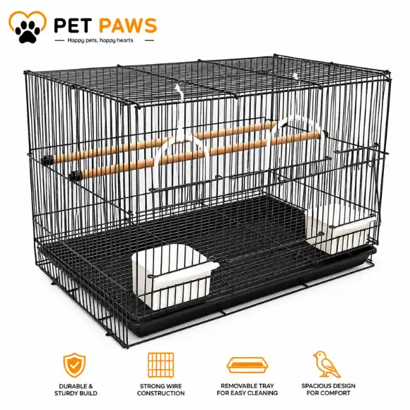  Compact Metal Bird Cage for Budgies, Lovebirds, Parakeets & Finches