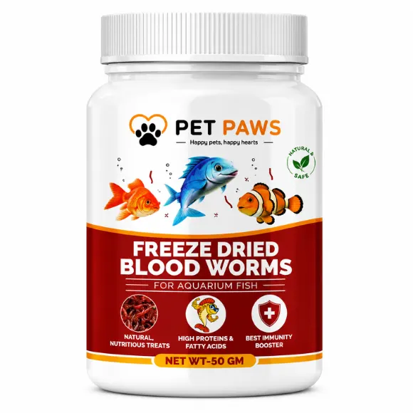 Premium Freeze-Dried Blood Worms Fish Treat for Aquarium Fish (All Life Stages)