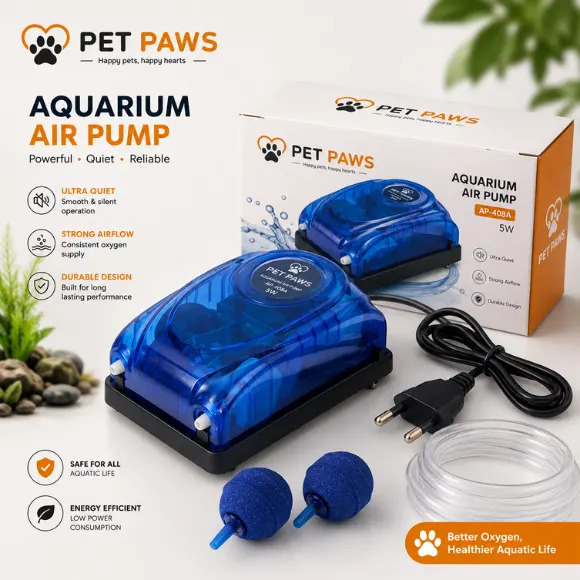 Aquarium Air Pump – Dual Outlet Oxygen Booster for Fish Tanks (Silent & Energy Efficient)