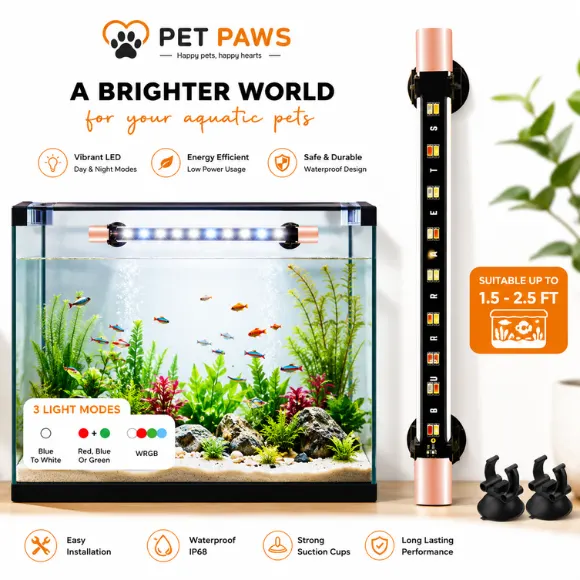 Premium WRGB Multi-Color Submersible Aquarium LED Light for Vibrant Fish Tank Illumination (Up to 2.5 Ft Tanks)
