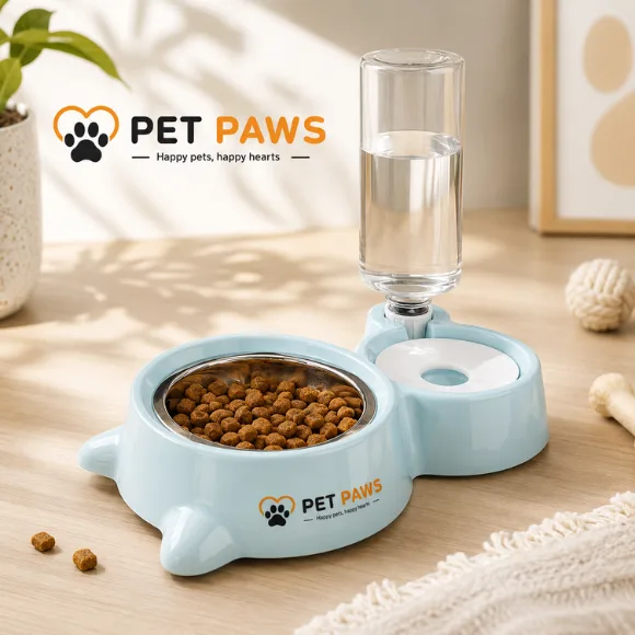  Premium 2-in-1 Stainless Steel Automatic Pet Feeding Dispenser for Small Pets