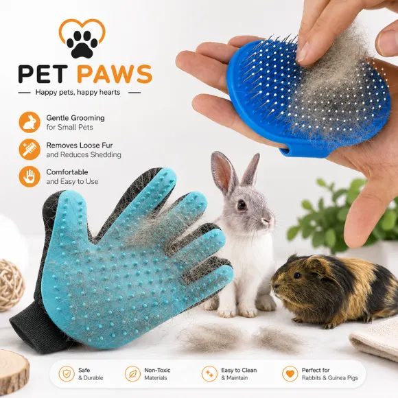 Premium 2-in-1 Small Pet Grooming & Deshedding Kit
