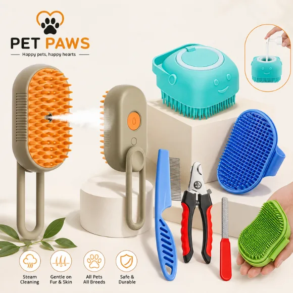 Premium 5-in-1 Pet Grooming Kit for Dogs & Cats